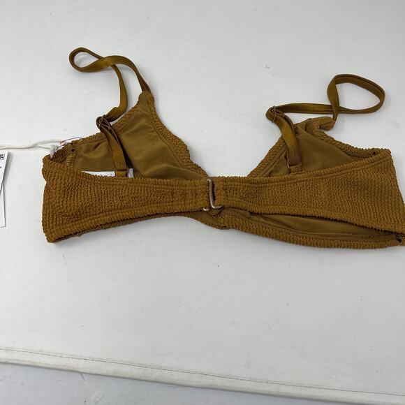 NEW! Good American Bikini Top Crinkle Always Fit Twist Top Bronze - 4 - Picture 5 of 6